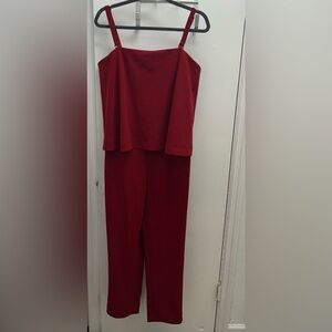 Red Rachel Roy XL Jumpsuit with removable straps.
